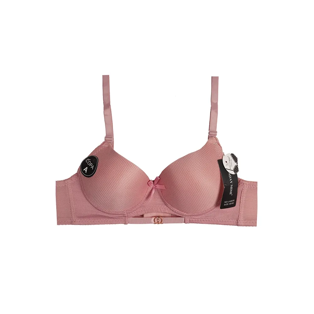 سوتین اسفنجی دخترانه نیم جک فنردار سوزنی کاپ A مدل سگک دار