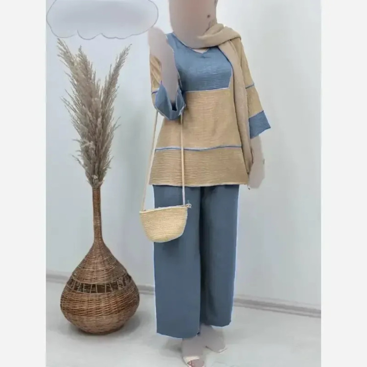 ست مانتو و شلوار طناز جنس میکرو کجراه درجه یک فری سایز