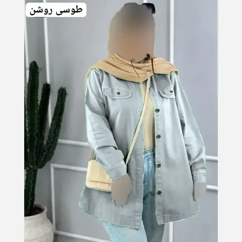 تونیک مانتویی کرسپو جلو دکمه دار مهریماه فری سایز