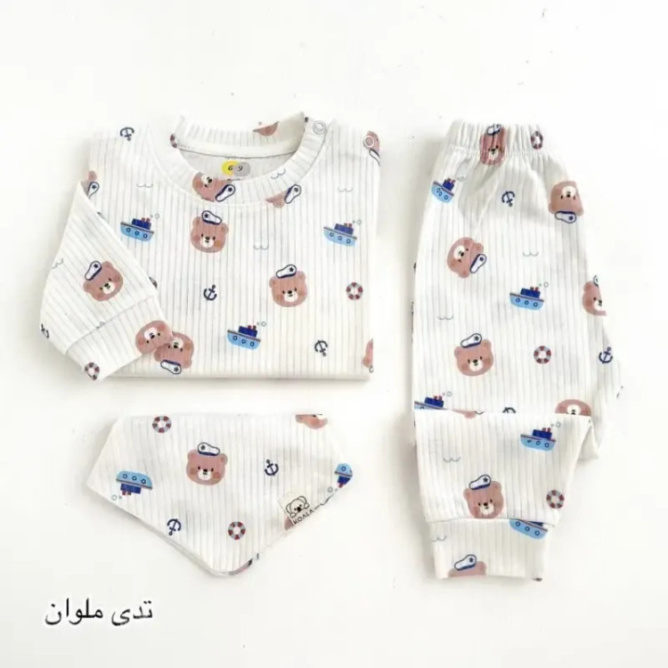 بلوز و شلوار نوزادی کبریتی نخ پنبه کوالا کیدز