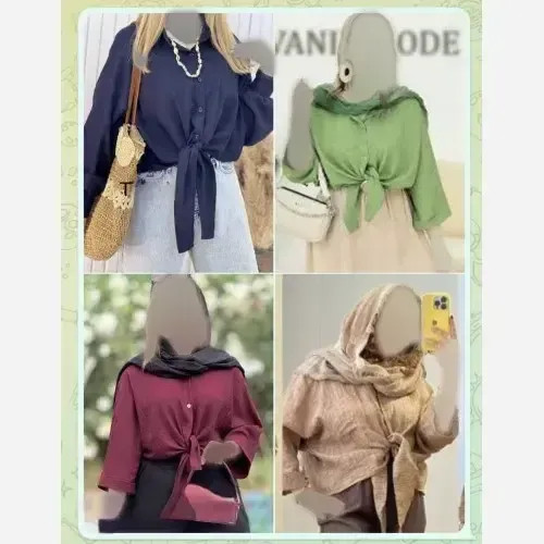 شومیز گره ای آمیتیس سوپر شانتون گرم بالا فری سایز