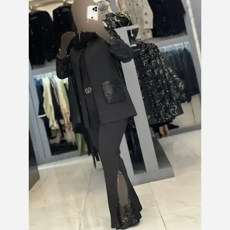کت تک مجلسی زنانه مدل دلربا جنس مازراتی دبل رنگ مشکی